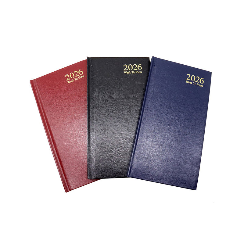 2026 Week To View Slim Diary with Casebound Value Cover