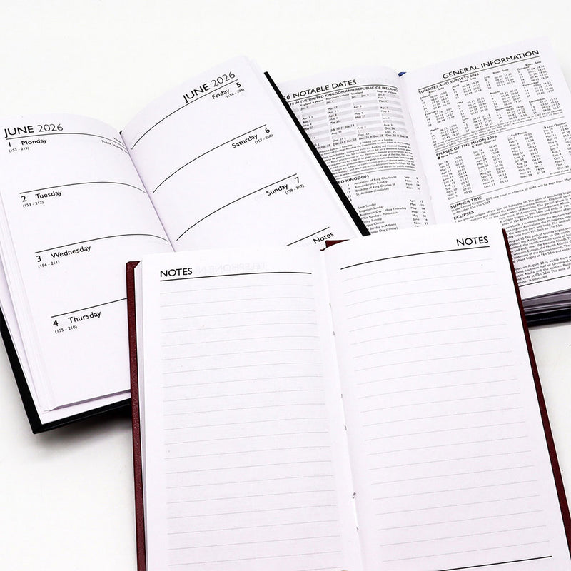 2026 Week To View Slim Diary with Casebound Value Cover