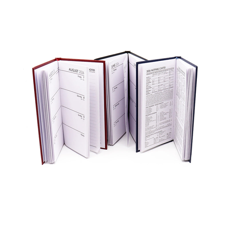 2026 Week To View Slim Diary with Casebound Value Cover