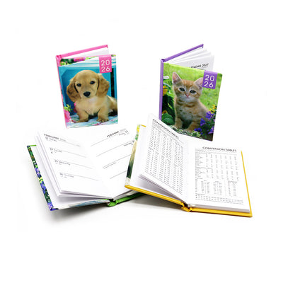 2026 Puppies & Kittens Photo Slim Diary Week To View