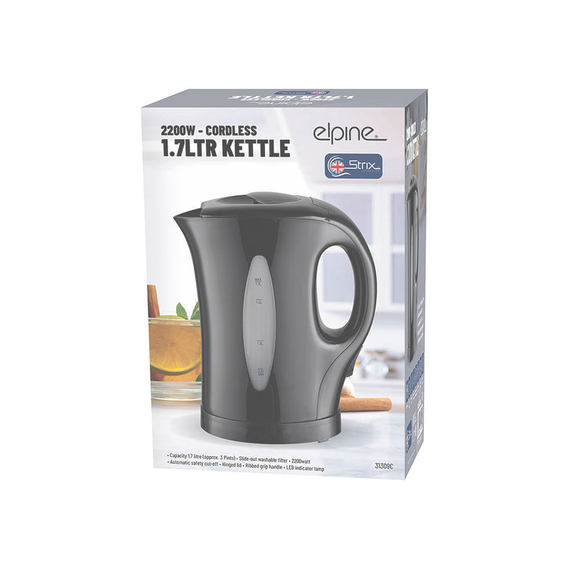 1.7L Cordless Kettle Black 2000W