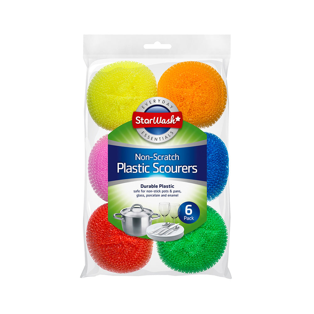 200596 Non Scratch Plastic Scourers Multipurpose Cleaning Pads for Kitchen and ...