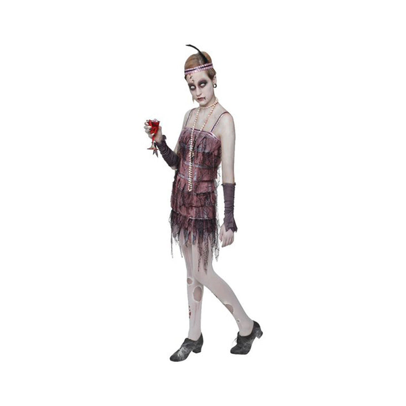 Adult Halloween Outfit-Lady Gravestone Fancy Dress Costume Size L