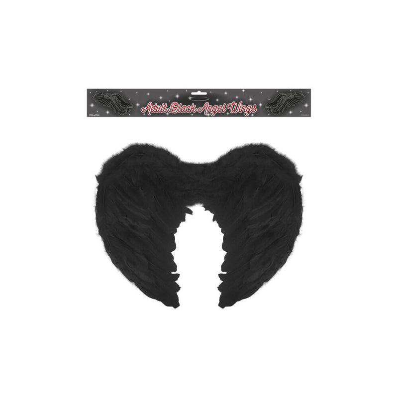 Adult Black Angel Feather Wings 44CM x 34CM