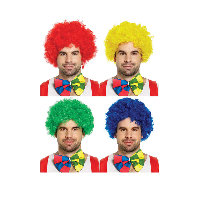 Clown Wig 4 Assorted Colours