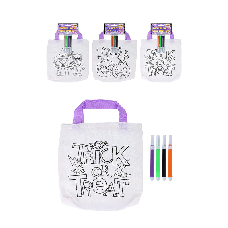 Halloween Colour Your Own Tote Bag (22CM X 20CM) 3 Assorted Designs