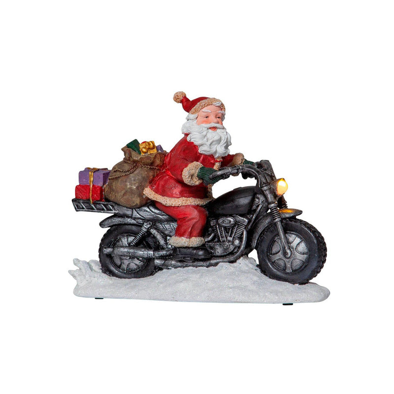LED Santa On A Bike Christmas Decoration 21 x 26cm