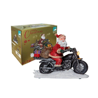 LED Santa On A Bike Christmas Decoration 21 x 26cm