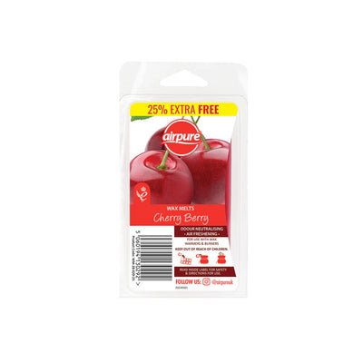 Airpure Scented Wax Melts 86g French Vanilla, Linen Room, Tahitian Sunset & Cherry Berry