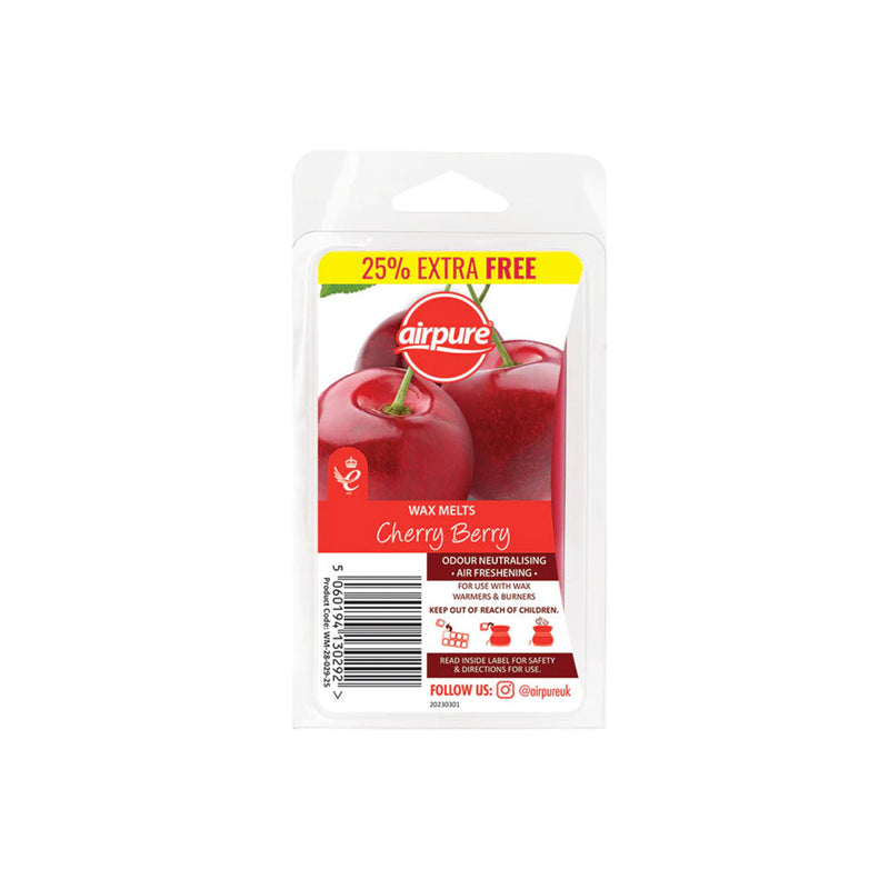 Airpure Scented Wax Melts 86g French Vanilla, Linen Room, Tahitian Sunset & Cherry Berry
