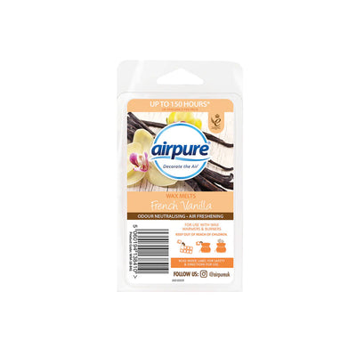 Airpure Scented Wax Melts 86g French Vanilla, Linen Room, Tahitian Sunset & Cherry Berry