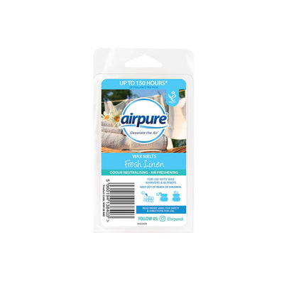 Airpure Scented Wax Melts 86g French Vanilla, Linen Room, Tahitian Sunset & Cherry Berry