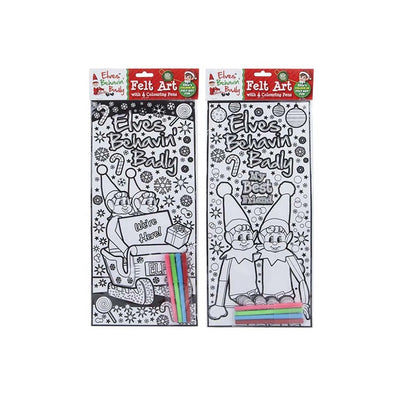 Elves Behavin' Badly Felt Art With 4 Pens Assorted Design