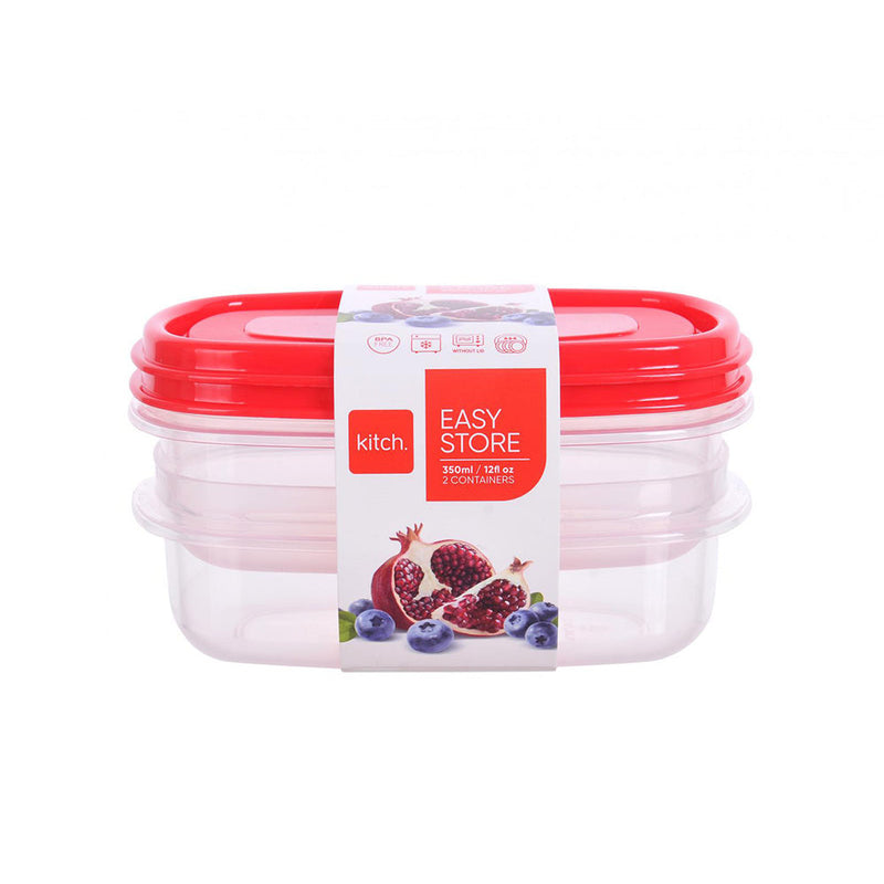 2PK EasyStore Rectangular Food Containers 350ML