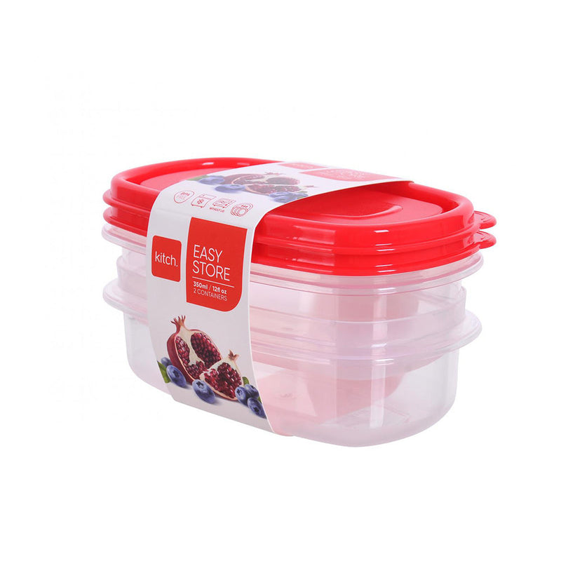 2PK EasyStore Rectangular Food Containers 350ML