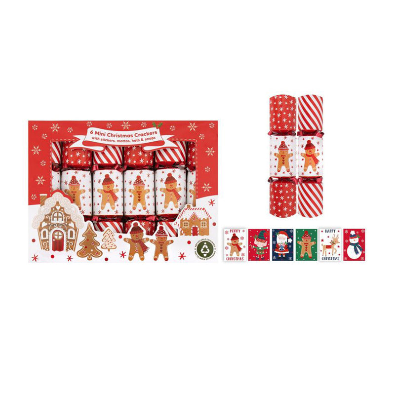 Christmas Mini 6inch Crackers Gingerbread 6PC