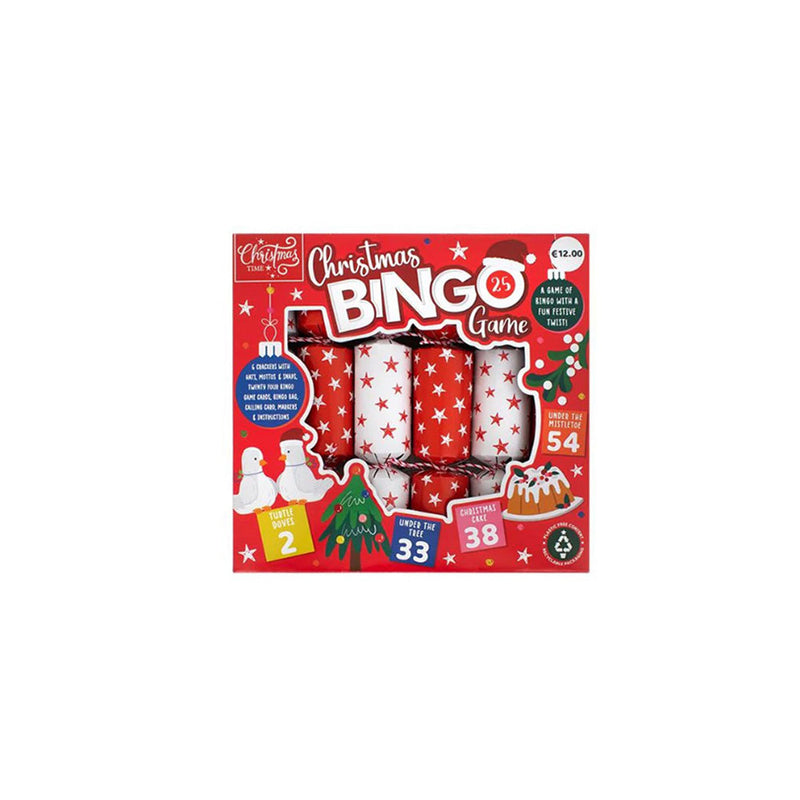 Christmas Festive Bingo 9inch Crackers 6PK