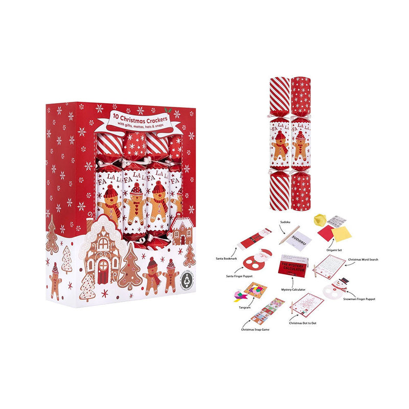 Family Gingerbread Christmas 12inch Crackers 10PK