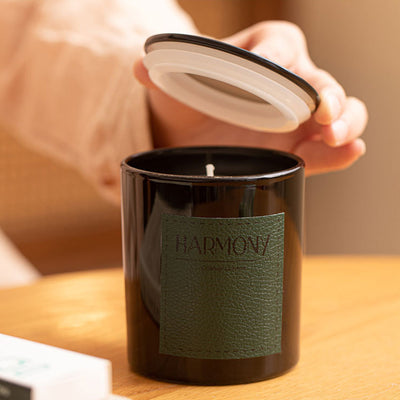 Premium Aromatherapy Scented Jar Candle in Black Glass 7Oz