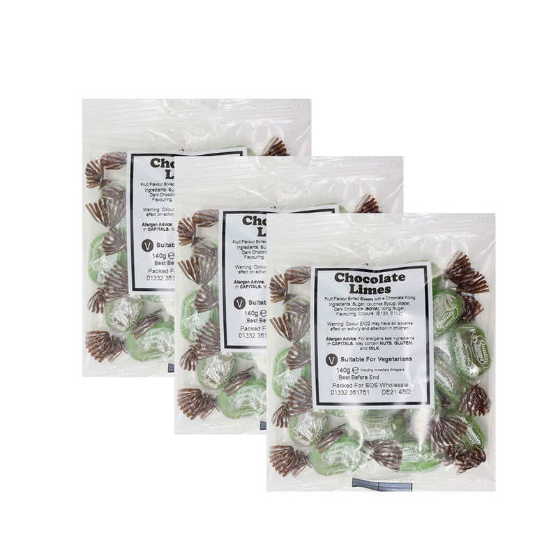 Bumper Bag Chocolate Limes Sweets 140g x 3Pack