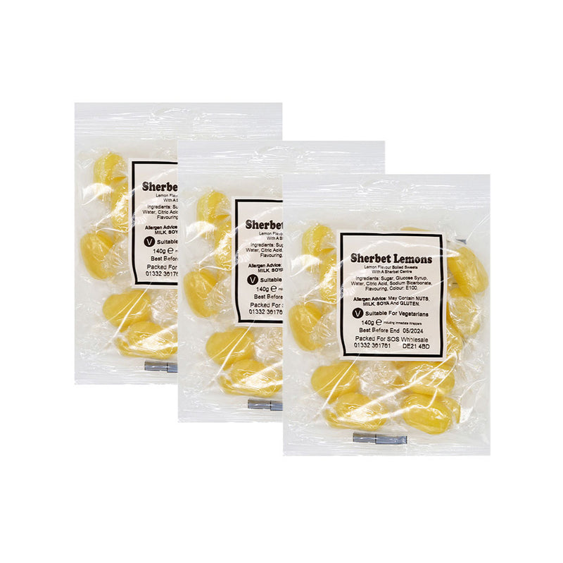 Bumper Bag Sherbet Lemons Sweets 140g x 3Pack