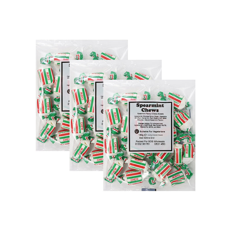 Bumper Bag Spearmint Chews 140g x 3Pack