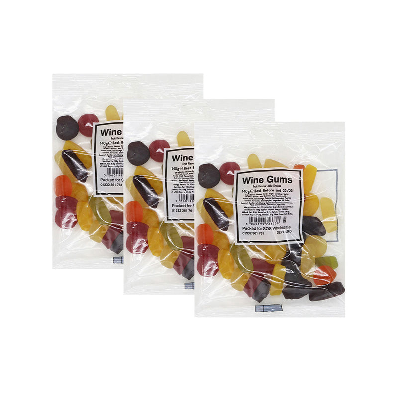 Bumper Bag Wine Gums 140g x 3Pack