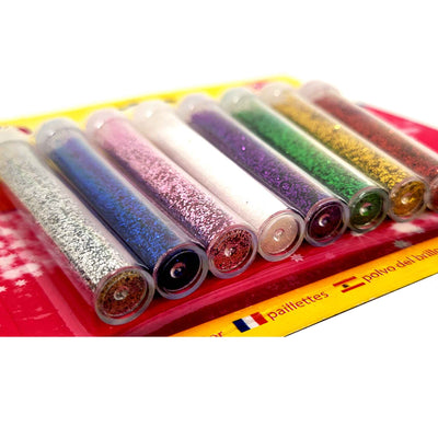 8 Tubes of Glitter Assorted Colours