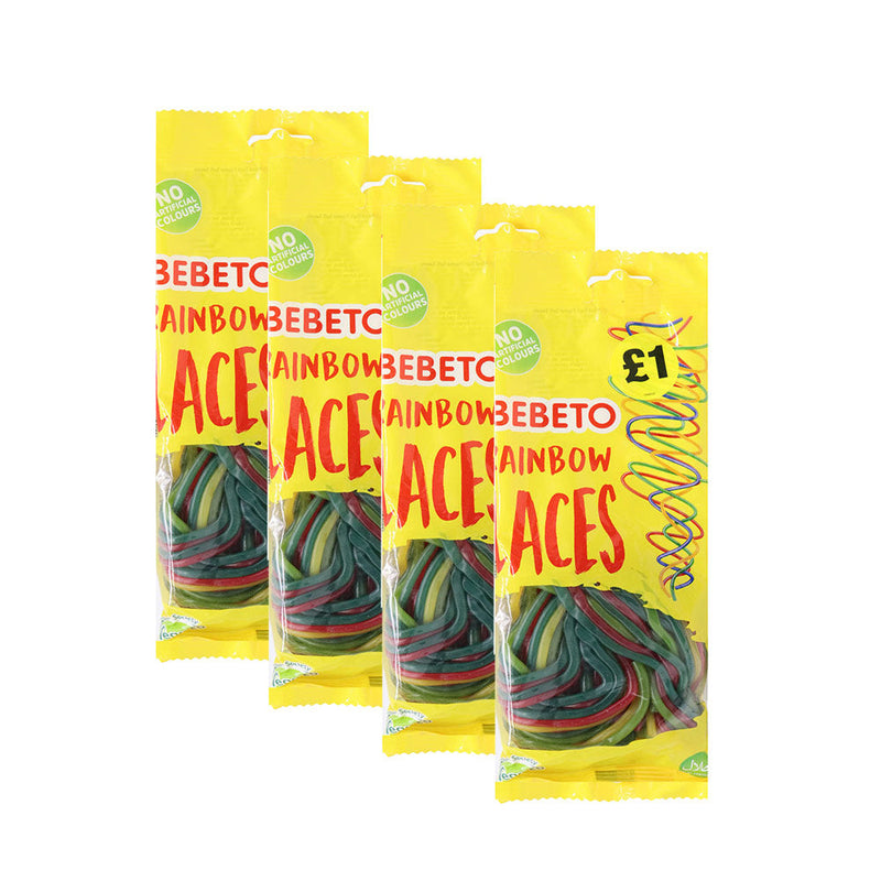 Bebeto Rainbow Laces Sweets 160g x 4Pack