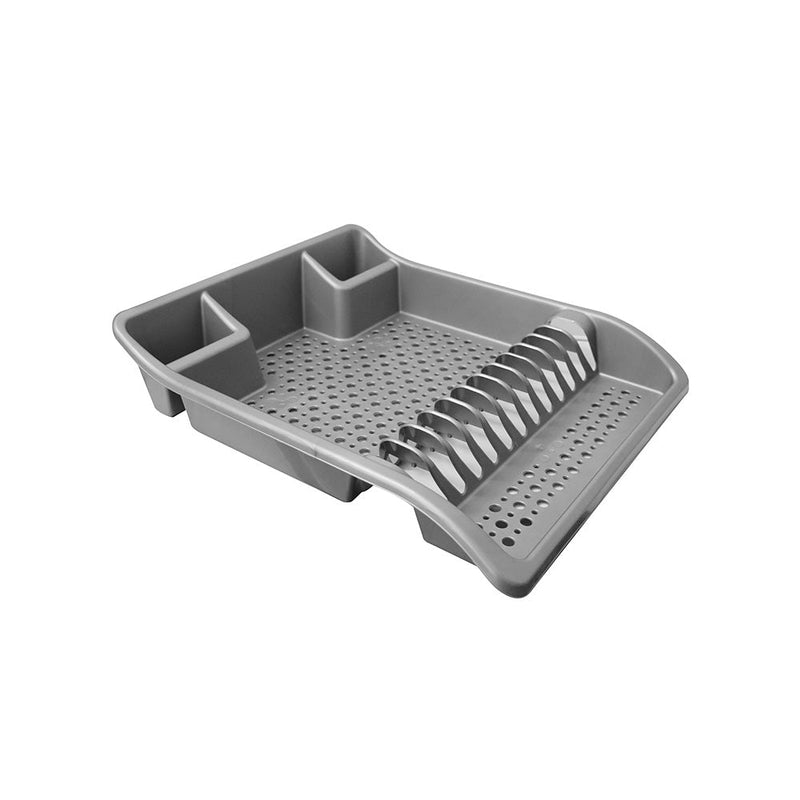 Plastic Dish Drainer Plate and Cutlery Rack Grey