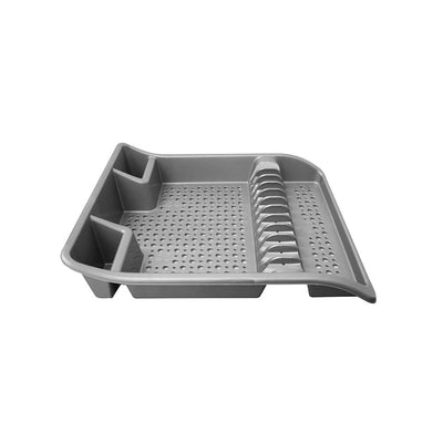 Plastic Dish Drainer Plate and Cutlery Rack Grey