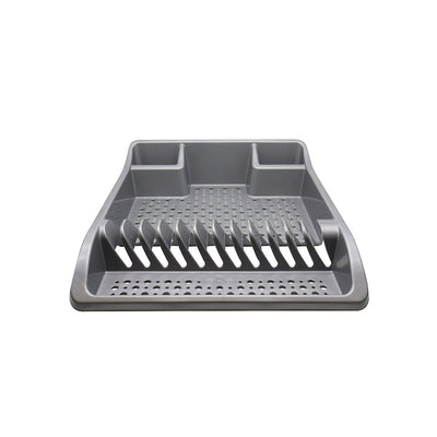 Plastic Dish Drainer Plate and Cutlery Rack Grey