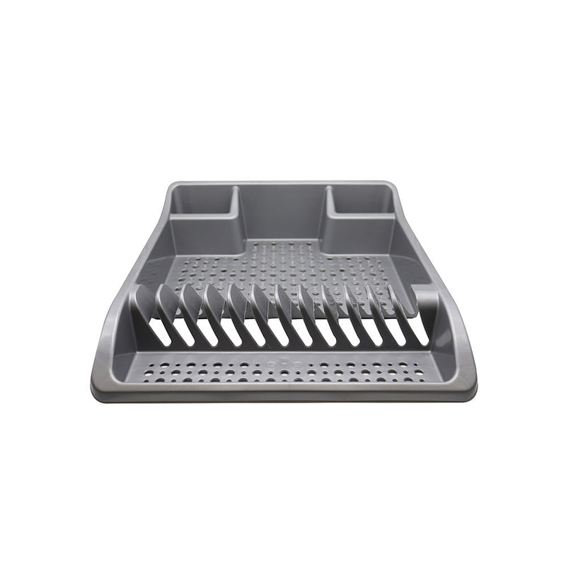 Plastic Dish Drainer Plate and Cutlery Rack Grey