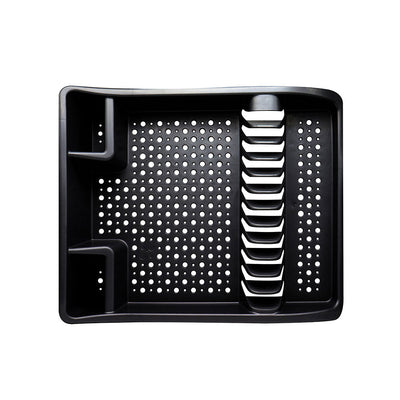Plastic Dish Drainer Plate and Cutlery Rack Black