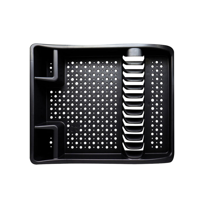 Plastic Dish Drainer Plate and Cutlery Rack Black