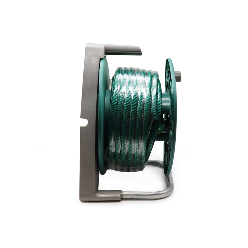 15M Wall Mount Hose Pipe Reel With Stand & Fitting with 6 Adjustable Spray Gun Nozzles