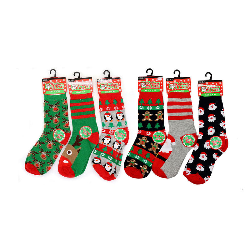 Kids Unisex Festive Christmas Design Socks 1Pack
