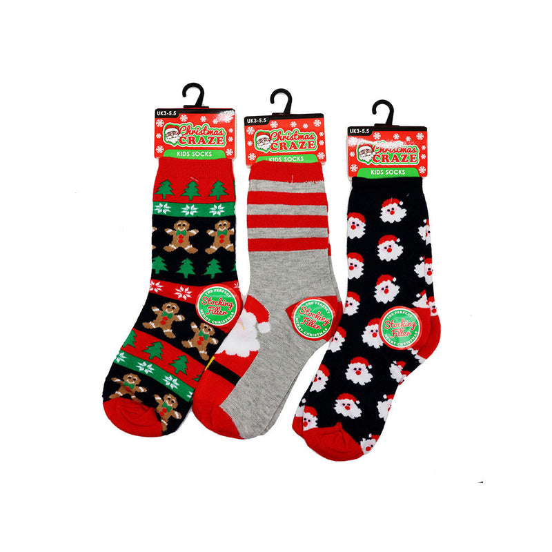 Kids Unisex Festive Christmas Design Socks 1Pack