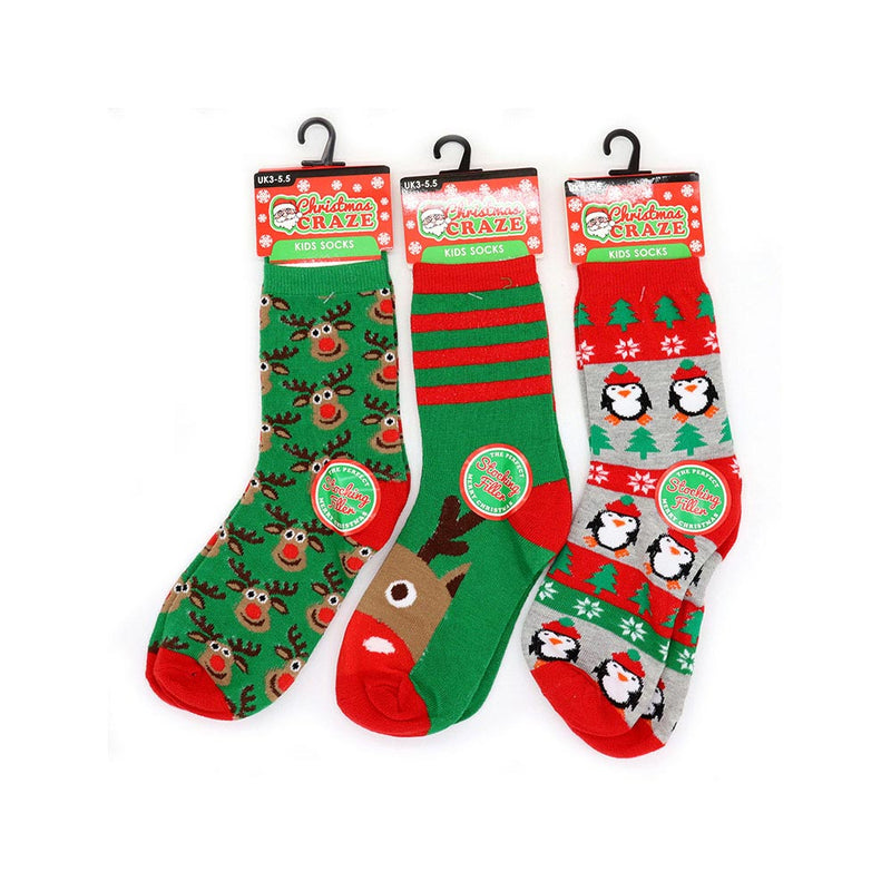 Kids Unisex Festive Christmas Design Socks 1Pack