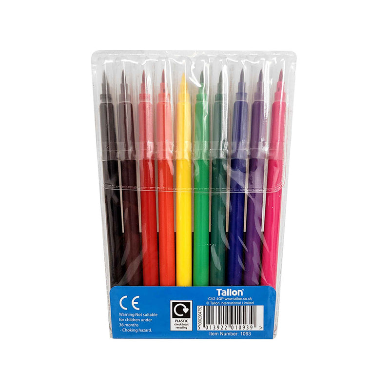 Quality Brush Fibre Pens 10PC