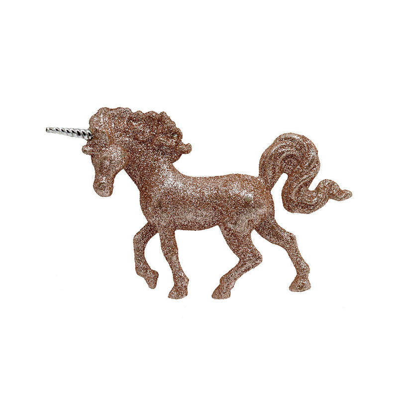 Glitter Unicorn Hanging Decoration Rose Gold 13CM