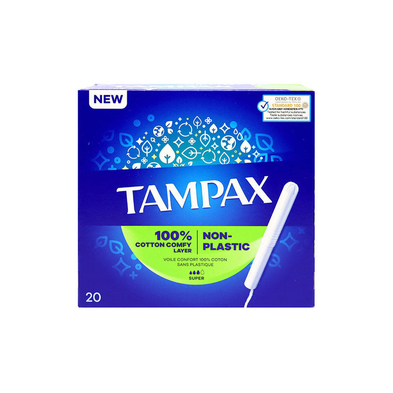Tampax Super Tampons Applicator 100% Cotton Comfy Layer 20S
