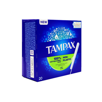 Tampax Super Tampons Applicator 100% Cotton Comfy Layer 20S