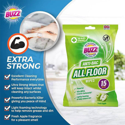 Buzz All Floor Wipes Apple 15S x 2PK