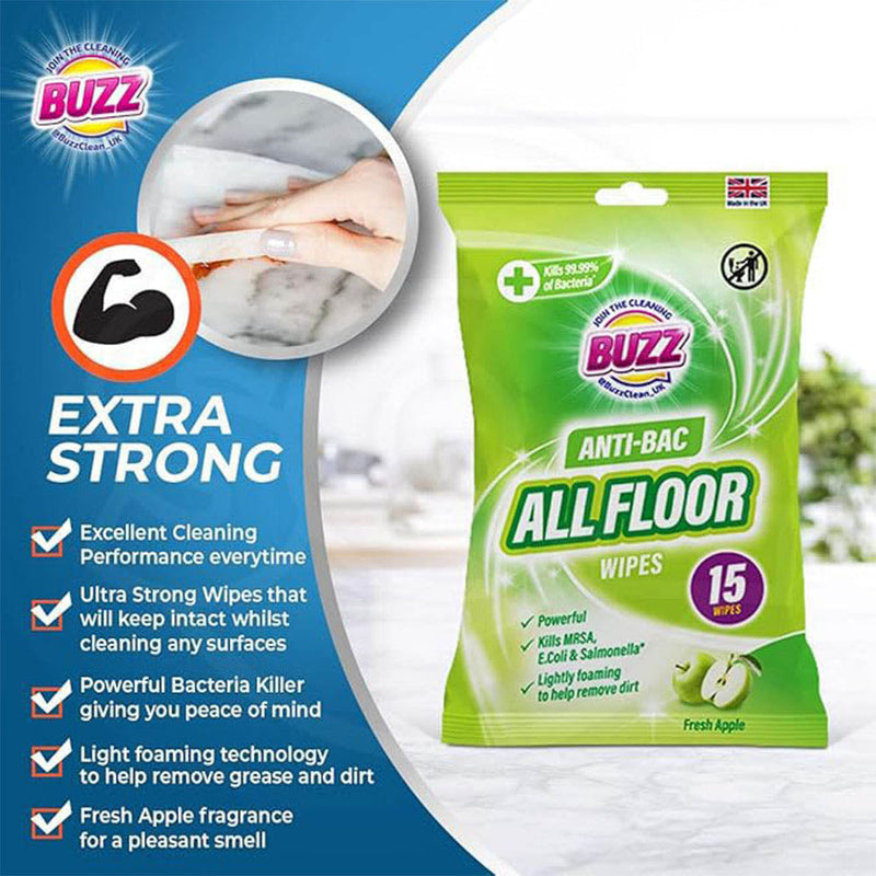 Buzz All Floor Wipes Apple 15S x 2PK