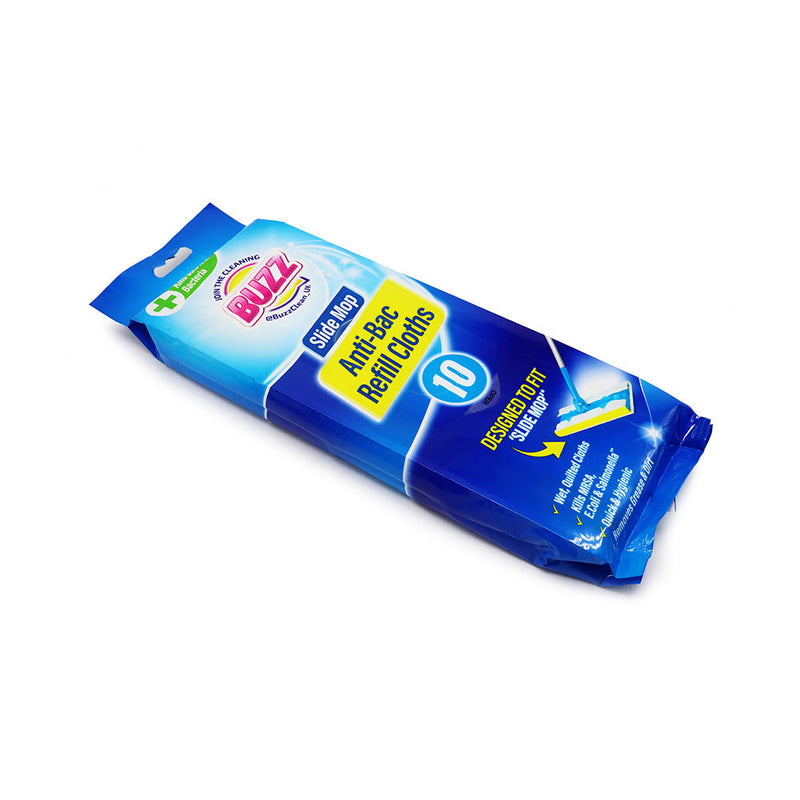 Buzz Slide Mop Anti Bacterial Refill Cloths 10Pack