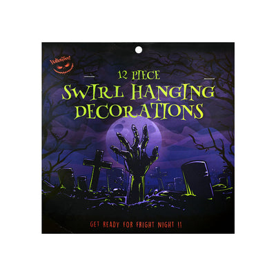 12 Pieces Halloween Swirl Hanging Decoration Assorted