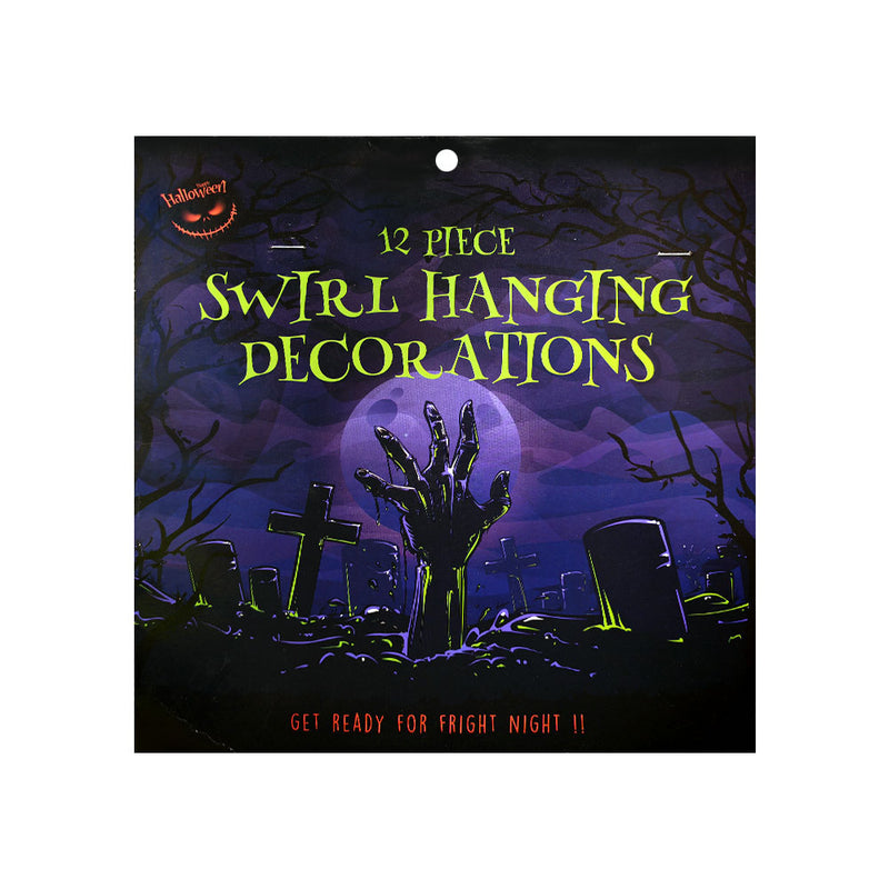12 Pieces Halloween Swirl Hanging Decoration Assorted