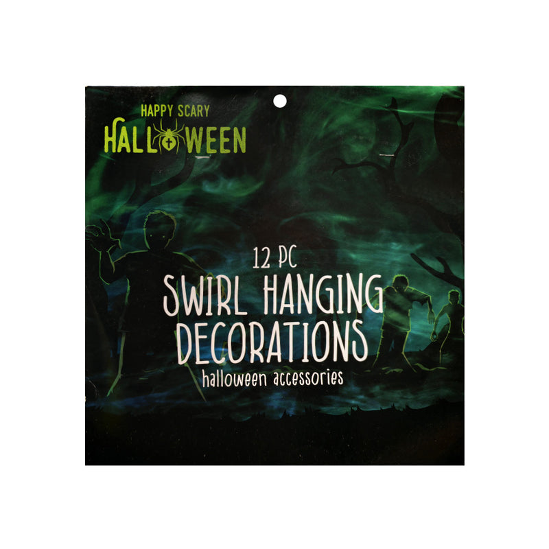 12 Pieces Halloween Swirl Hanging Decoration Assorted
