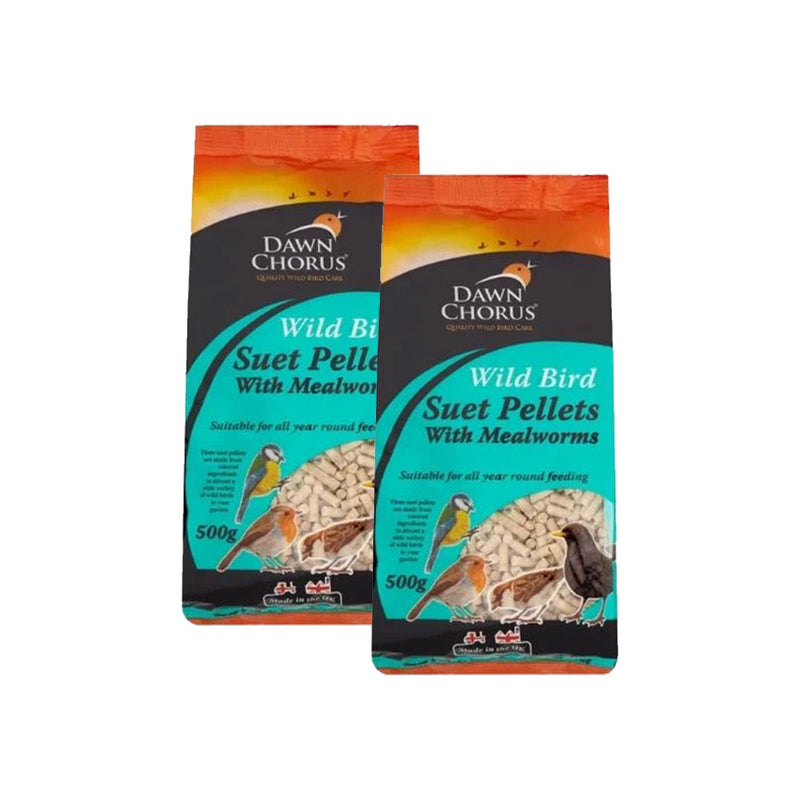 Dawn Chorus Wild Bird Suet Pellets Mealworms 500g x 2Pack